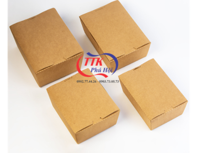 Hộp giấy kraft 700ml nắp giấy liền